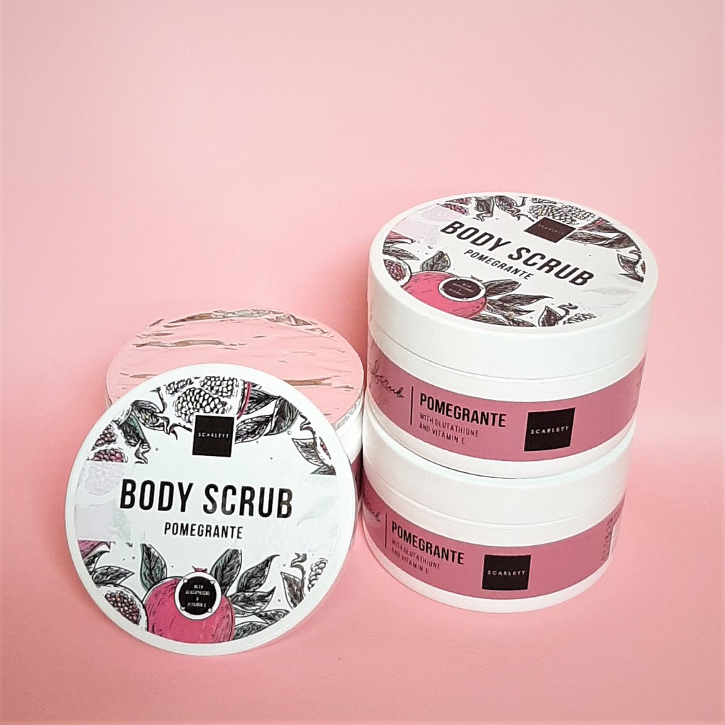 manfaat body scrub scarlett pomegranate