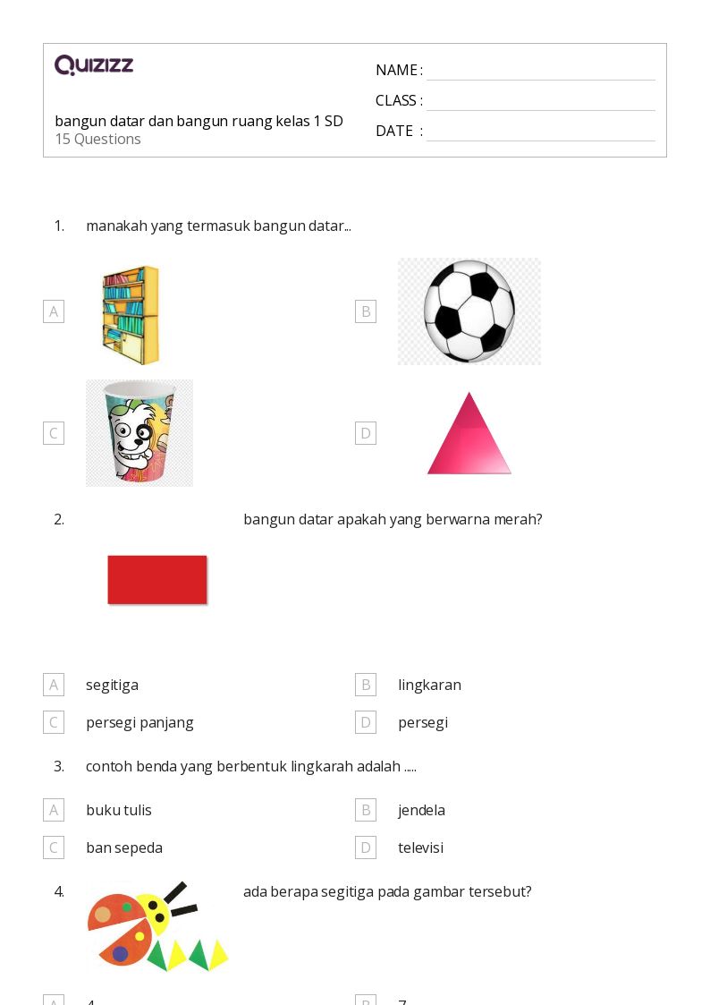 50 lembar kerja Kerucut untuk Kelas 1 di Quizizz Gratis Dapat Dicetak