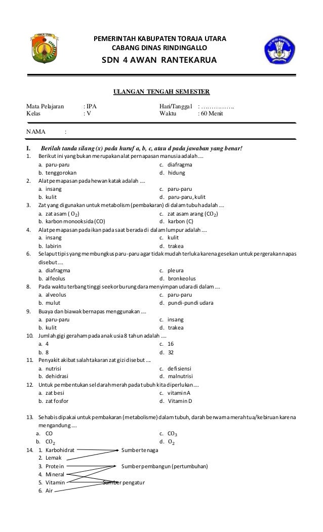Soal Ujian Ipa Kelas 5 Semester 2 - Piffle me
