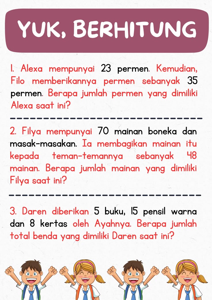 soal cerita matematika kelas 2 sd semester 2