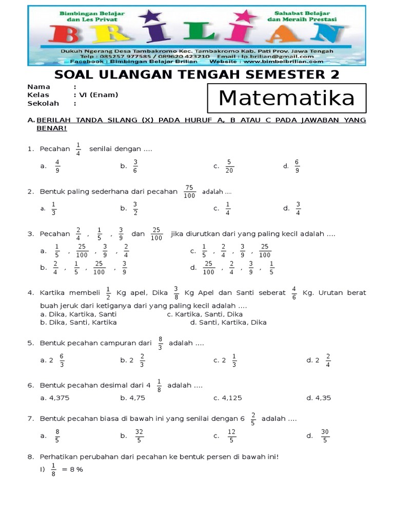 Ini Dia 5 Bocoran Soal Ujian Semester 2 Kelas 6 yang Wajib Kamu Tahu Sebelum Terlambat Ini Dia 5 Bocoran Soal Ujian Semester 2 Kelas 6 yang Wajib Kamu Tahu Sebelum Terlambat