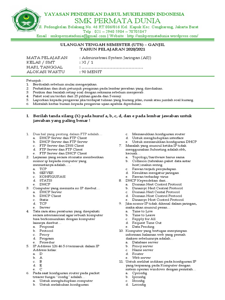 UTS Administrasi Sistem Jaringan PDF