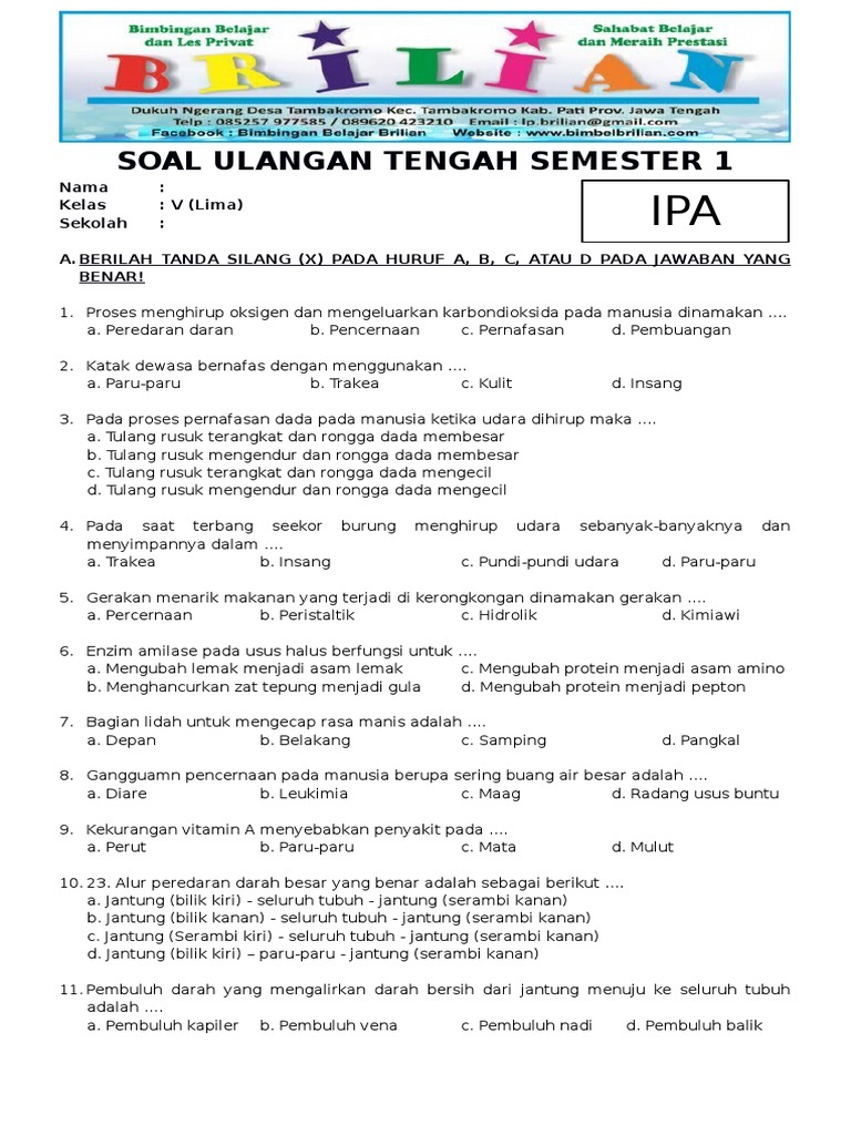 10 Contoh Soal Praktik IPA Kelas 5 Semester 1 yang Wajib Dikuasai Sebelum Ujian