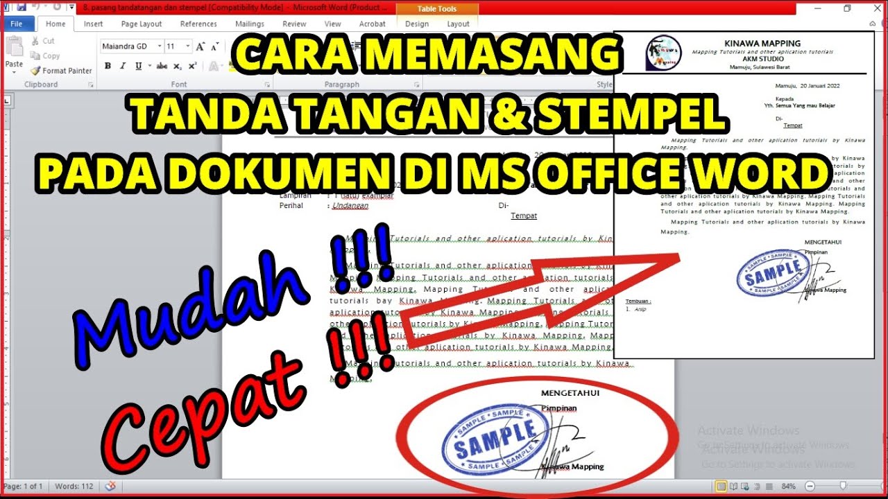5 Langkah Cara Menggabungkan Tanda Tangan dengan Stempel di Word untuk Bukti Pajak Online