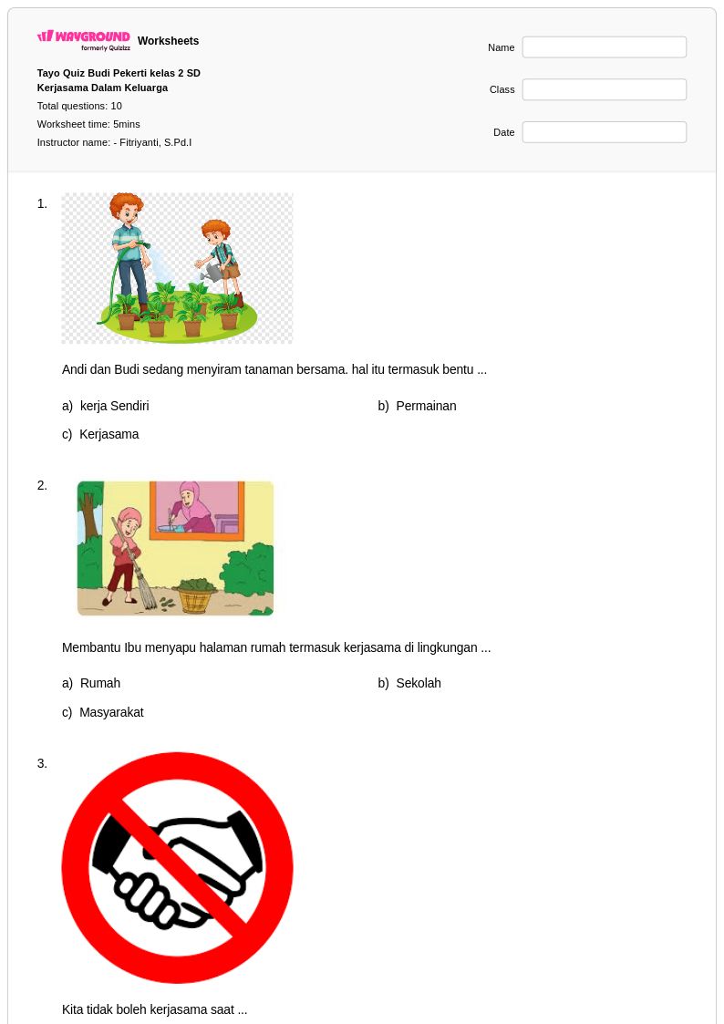 50 lembar kerja Persahabatan untuk Kelas 2 di Wayground Gratis 50 lembar kerja Persahabatan untuk Kelas 2 di Wayground Gratis