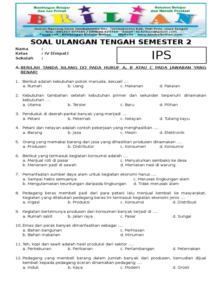 7 Contoh Soal IPS Kelas 4 Semester 2 Kurikulum 2013 yang Bikin Nilai Naik Sekarang 7 Contoh Soal IPS Kelas 4 Semester 2 Kurikulum 2013 yang Bikin Nilai Naik Sekarang
