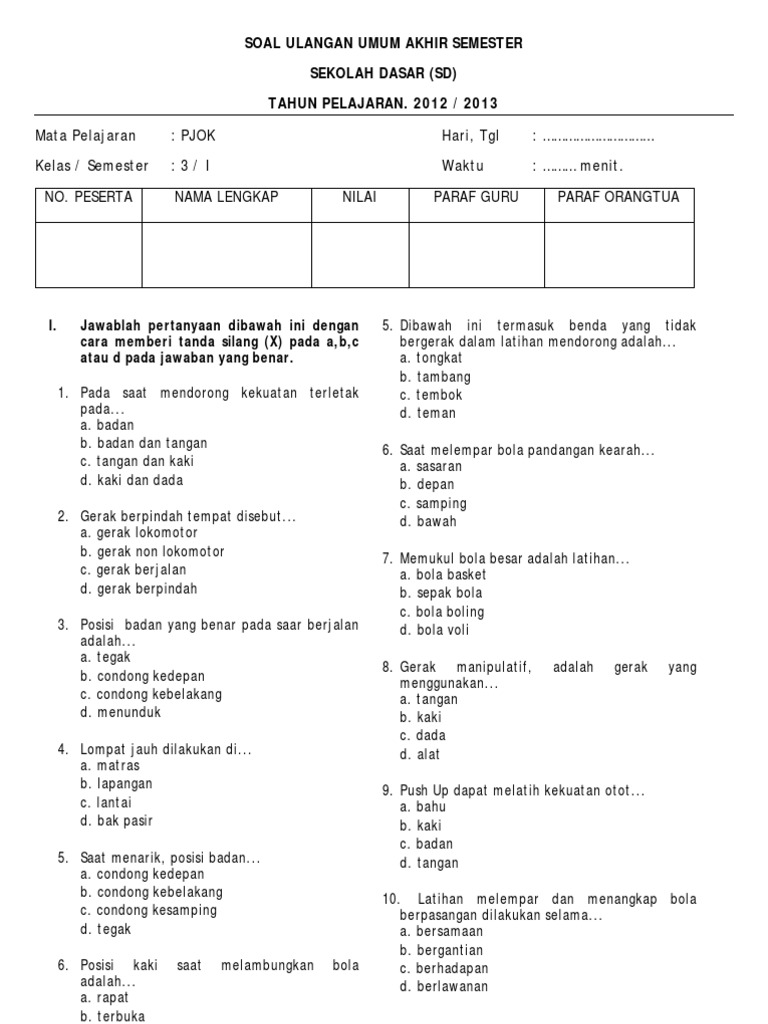 7 Rahasia Contoh Soal Praktek PJOK SD Kelas 3 Semester 1 yang Wajib Tahu Sebelum Ujian! 7 Rahasia Contoh Soal Praktek PJOK SD Kelas 3 Semester 1 yang Wajib Tahu Sebelum Ujian!