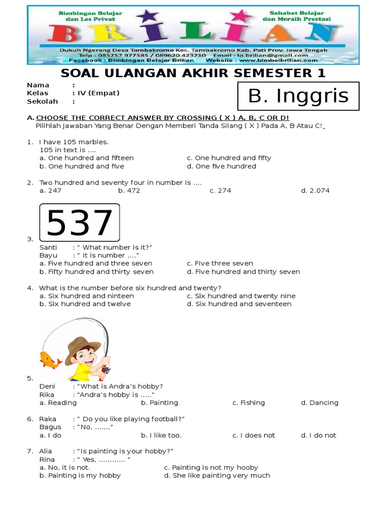 7 Rahasia Jawaban Soal Ulangan Bahasa Inggris Kelas 4 Semester 2 yang Wajib Diketahui