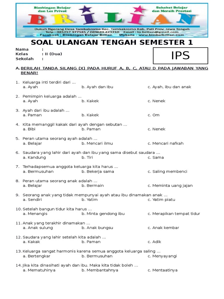 Akhirnya Terungkap! 10 Contoh Soal IPS Kelas 2 SD Semester 2 yang Sering Muncul di Ujian