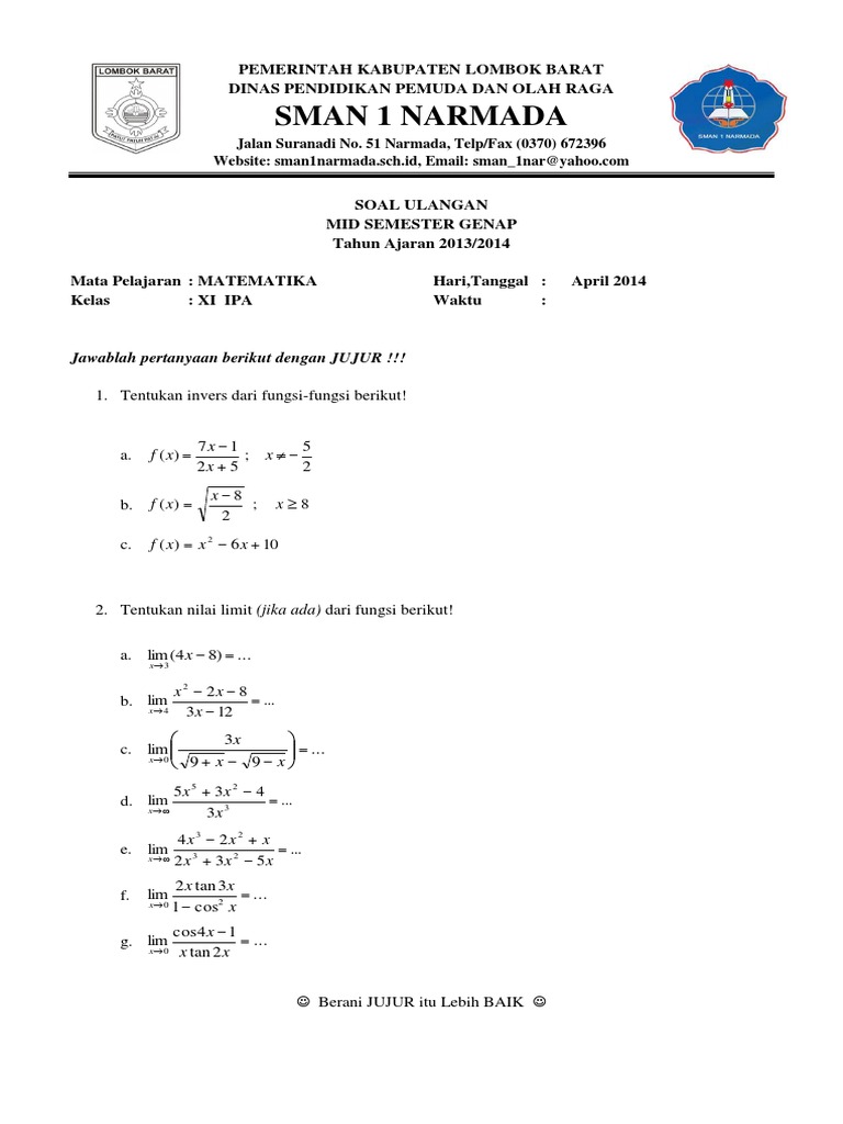 Rahasia 5 Contoh Soal Matematika Kelas 11 Semester 2 yang Bikin Nilai Naik Seketika Rahasia 5 Contoh Soal Matematika Kelas 11 Semester 2 yang Bikin Nilai Naik Seketika