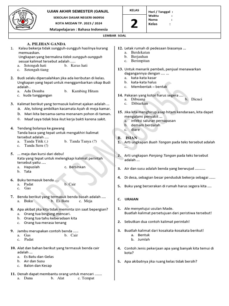 Rahasia Soal Bahasa Indonesia Kelas 3 SD Semester 2 yang Wajib Tahu Sebelum 2026 Rahasia Soal Bahasa Indonesia Kelas 3 SD Semester 2 yang Wajib Tahu Sebelum 2026