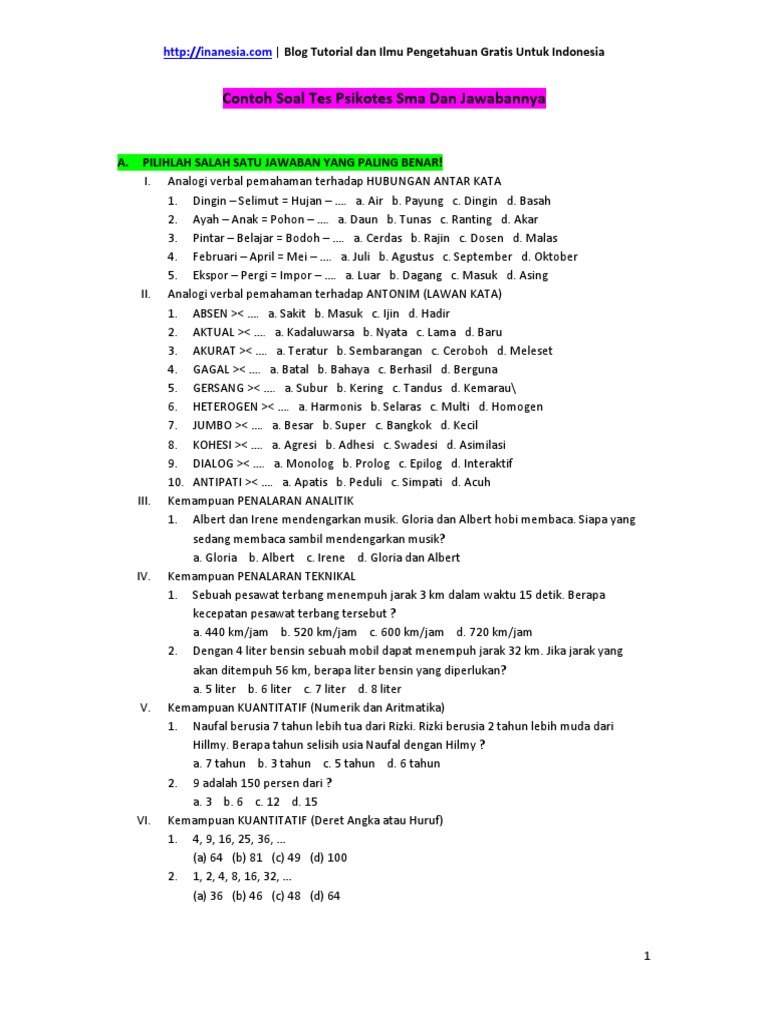 Ternyata Ini Rahasia Contoh Soal Psikotes untuk SMA Kelas 1 yang Sering Muncul di Survei Kesejahteraan Guru Ternyata Ini Rahasia Contoh Soal Psikotes untuk SMA Kelas 1 yang Sering Muncul di Survei Kesejahteraan Guru