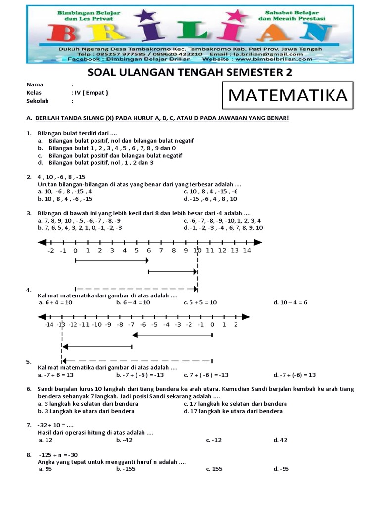 7 Soal Matematika Kelas 4 SD Semester 2 dan Jawabannya yang Bikin Anak Cepat Paham 7 Soal Matematika Kelas 4 SD Semester 2 dan Jawabannya yang Bikin Anak Cepat Paham